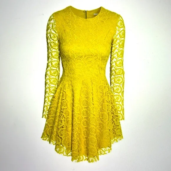 chinese dress ladies Yellow Cutout Long Sleeves Dress – Gabi Swimwear main image 1